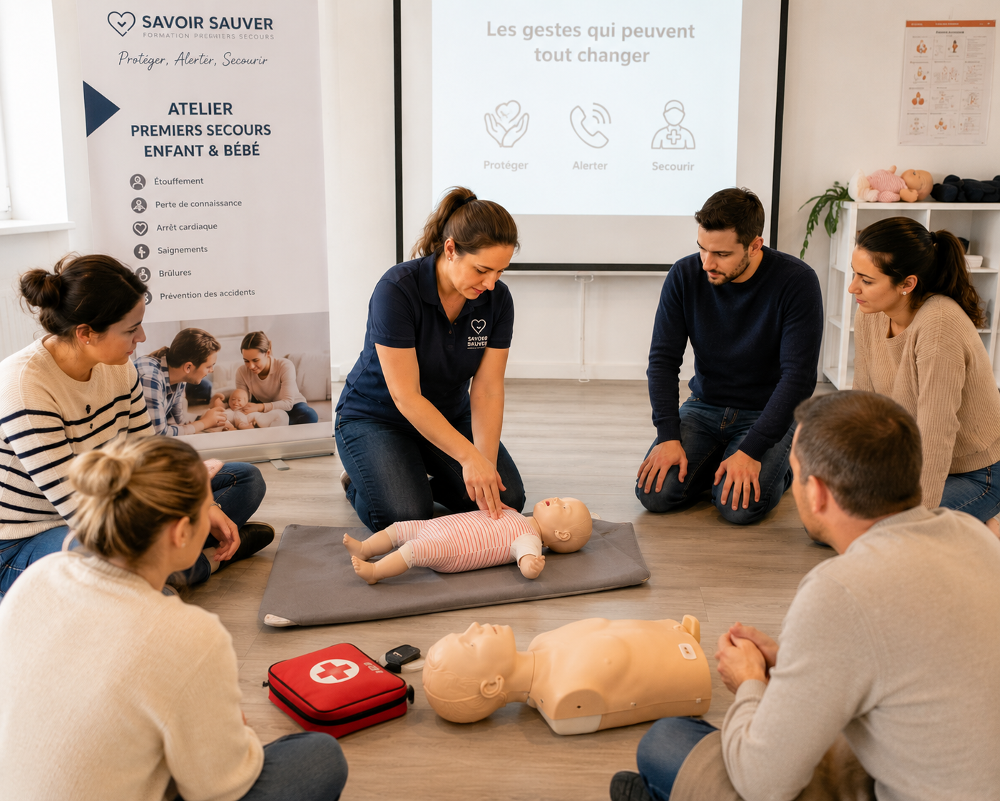 Atelier collectif de premiers secours pour les bébés et les enfants