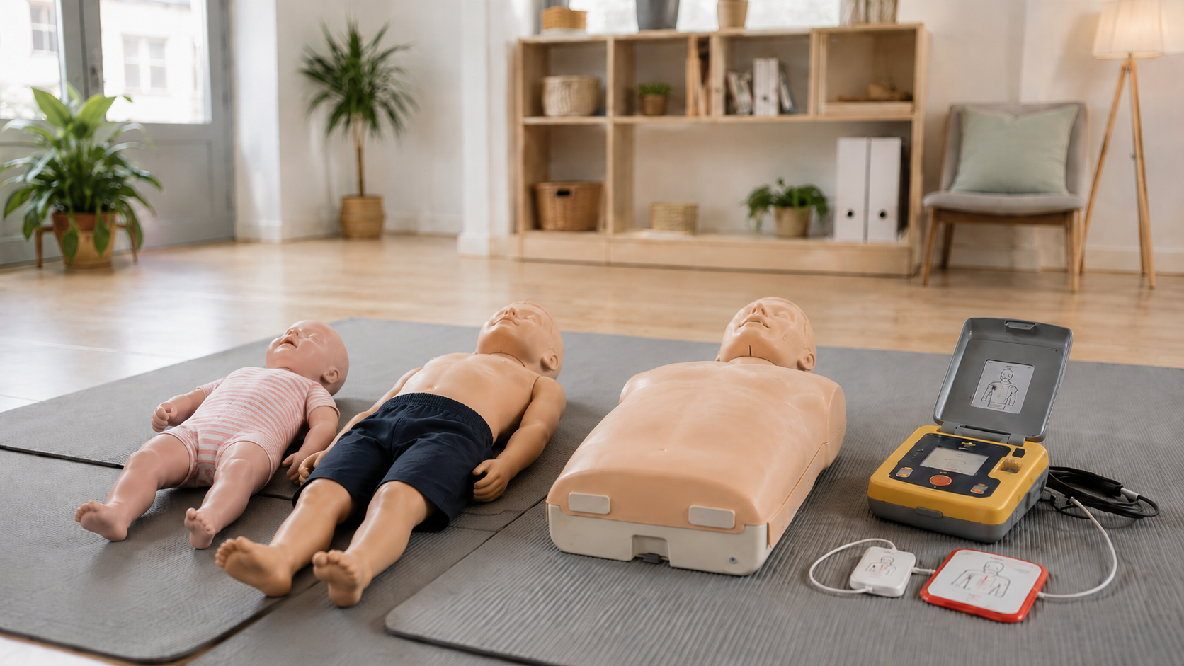 Audrey Arnout animant une formation de premiers secours pour nourrissons et enfants